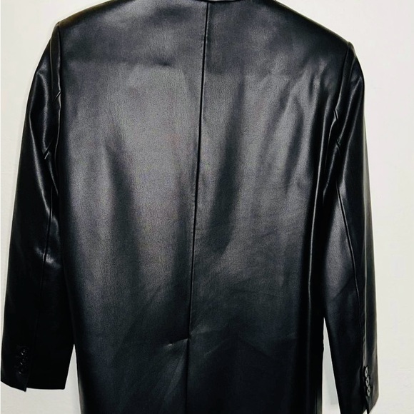 Zara Faux Leather Blazer Size Small Black NWOT - Picture 2 of 8